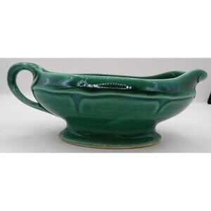 Vintage Green Ceramic Gravy Boat- Mount Clemens- Made In USA